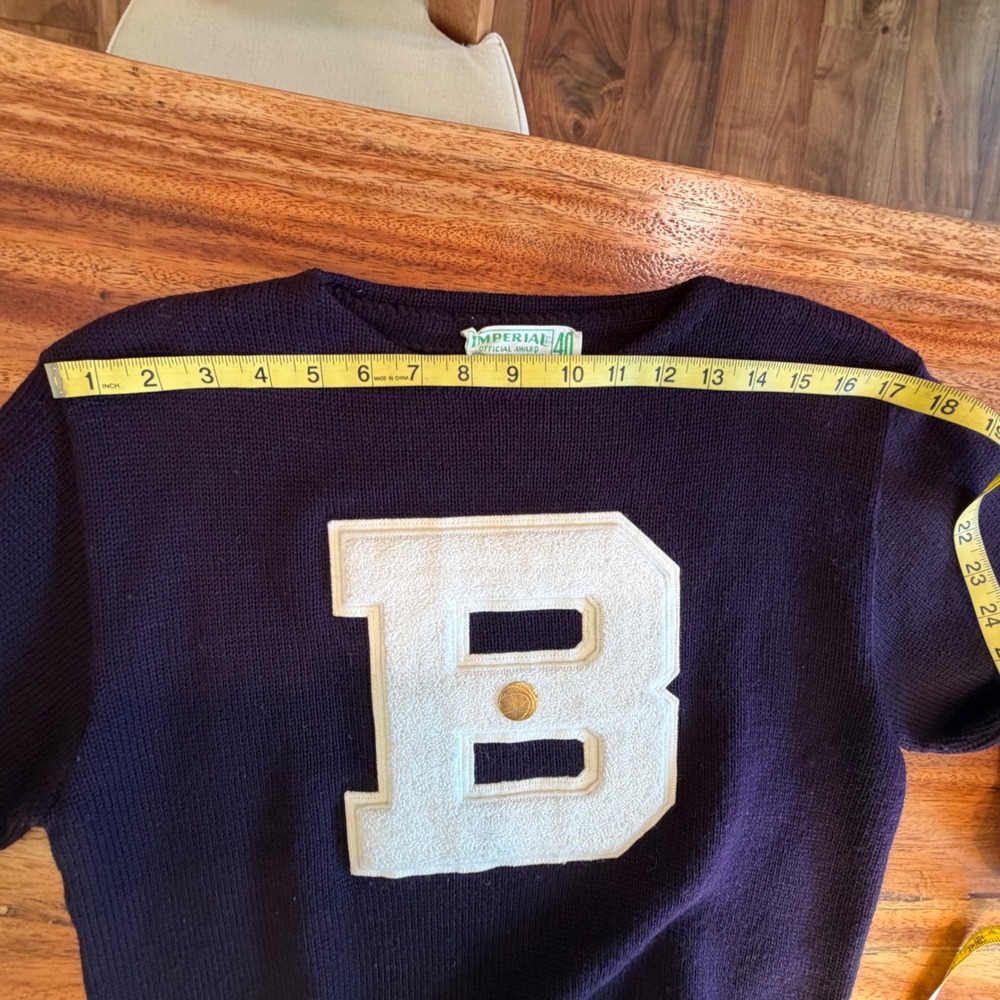 Imperial Official Award 1950s Sweater Varsity Wool VTG Lettermen Academia Sz 40 - Picture 12 of 16